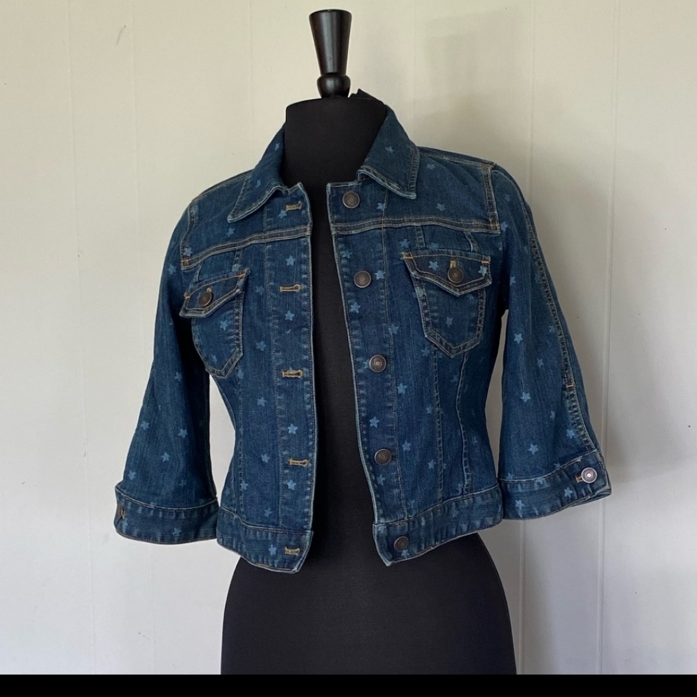 Ann Taylor Loft Jean Jacket with stars! - Picture 2 of 5